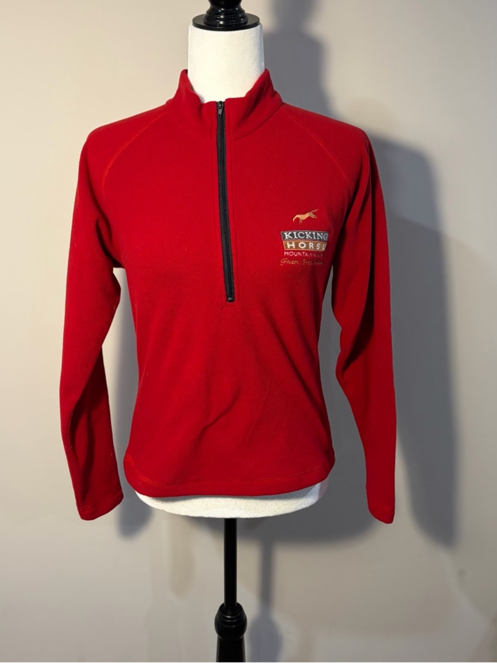 Kicking Horse Red Half-Zip Turtleneck Sweater